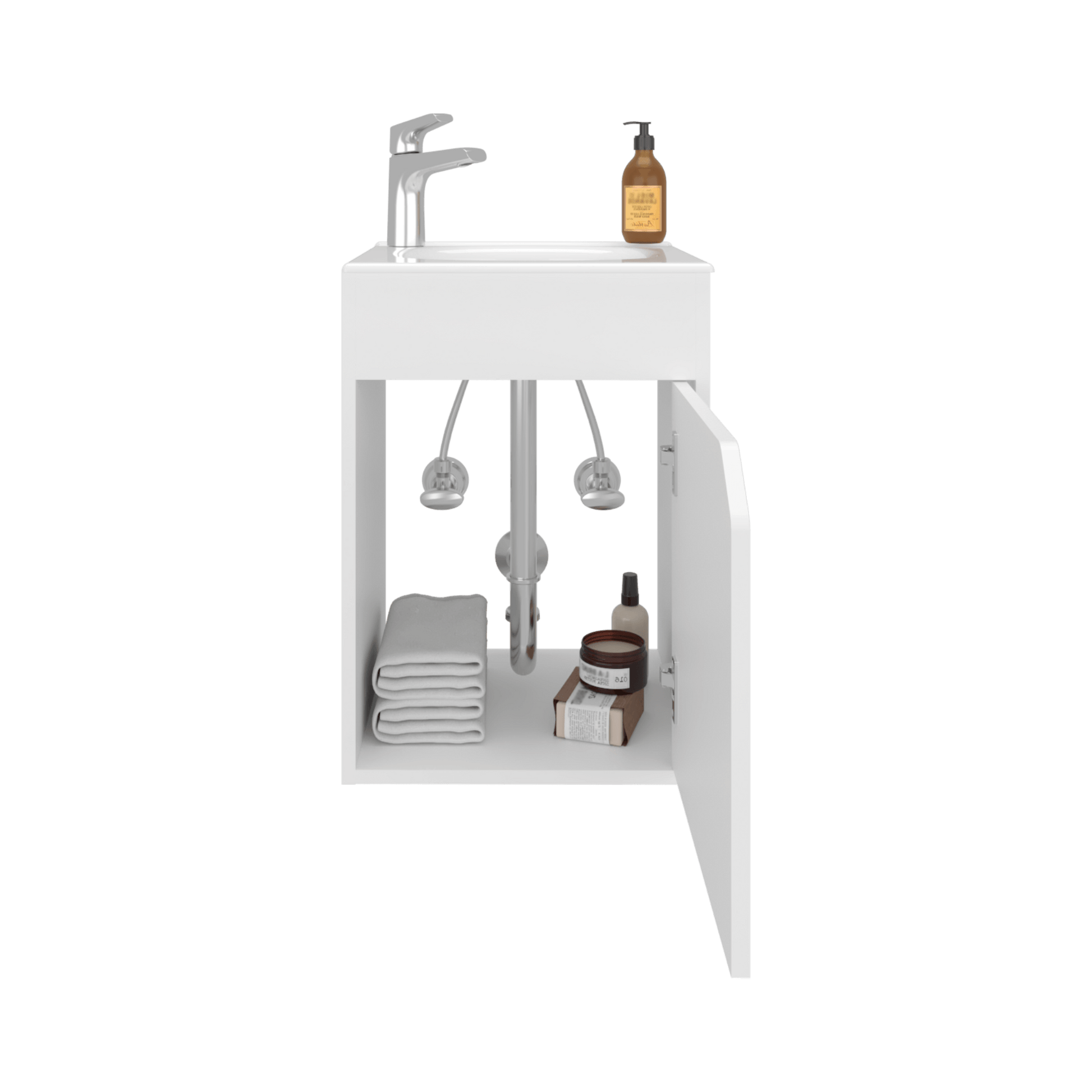 Mueble Lavamanos Flotante Bethel 55X39X32 Rta Blanco Zf