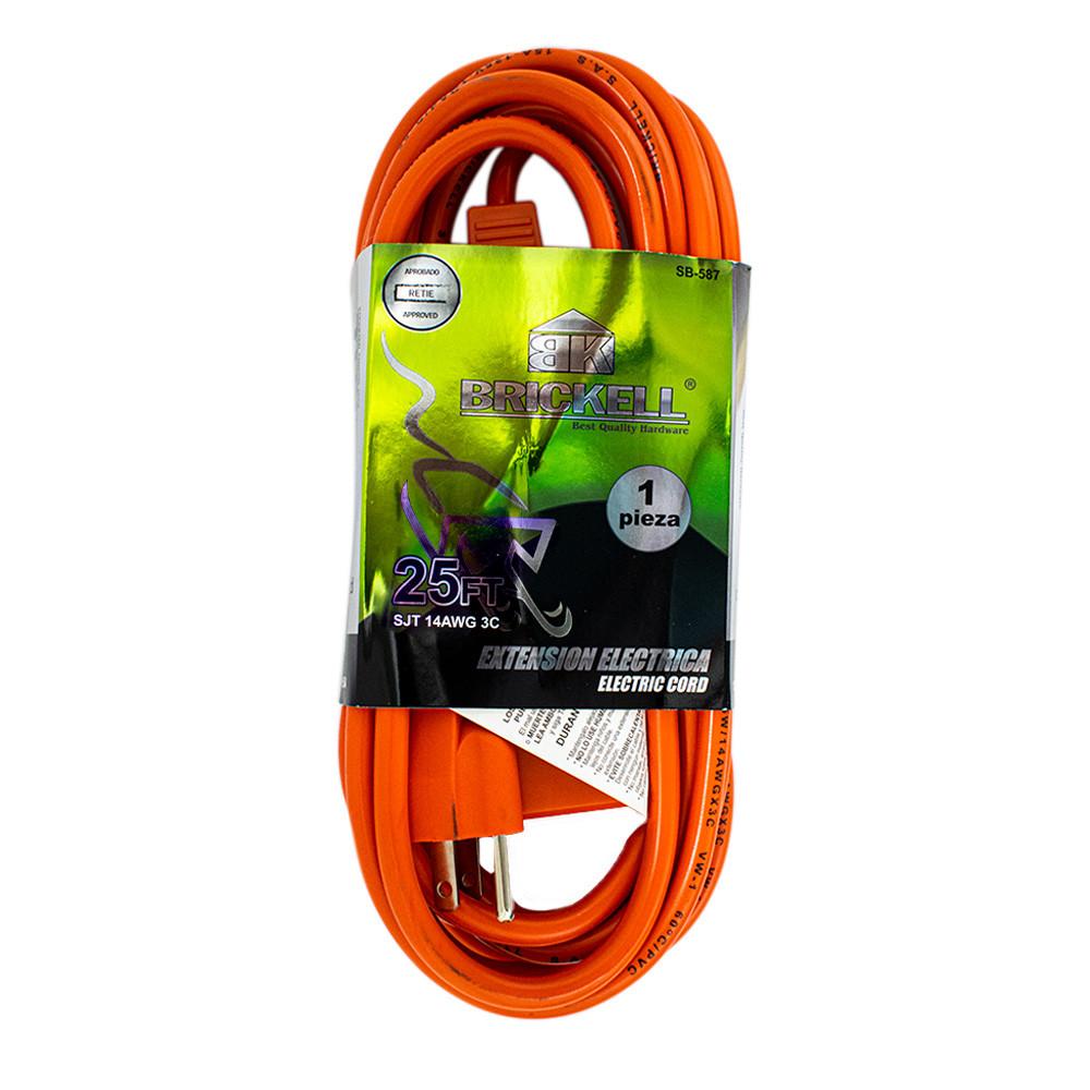 Extension Naranja 25Ft Con Toma X 3 Brickell Sb588
