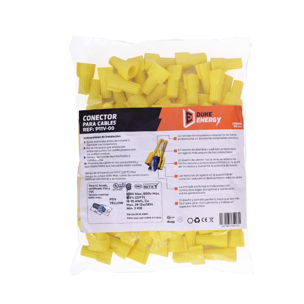 Conector Para Cable De Cobre Amarillo Paquete X 100P11V00