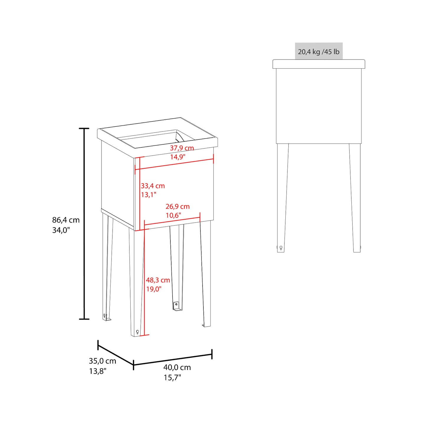 Mueble Lavadero Bari 86X35X40 Rta Blanco Zf