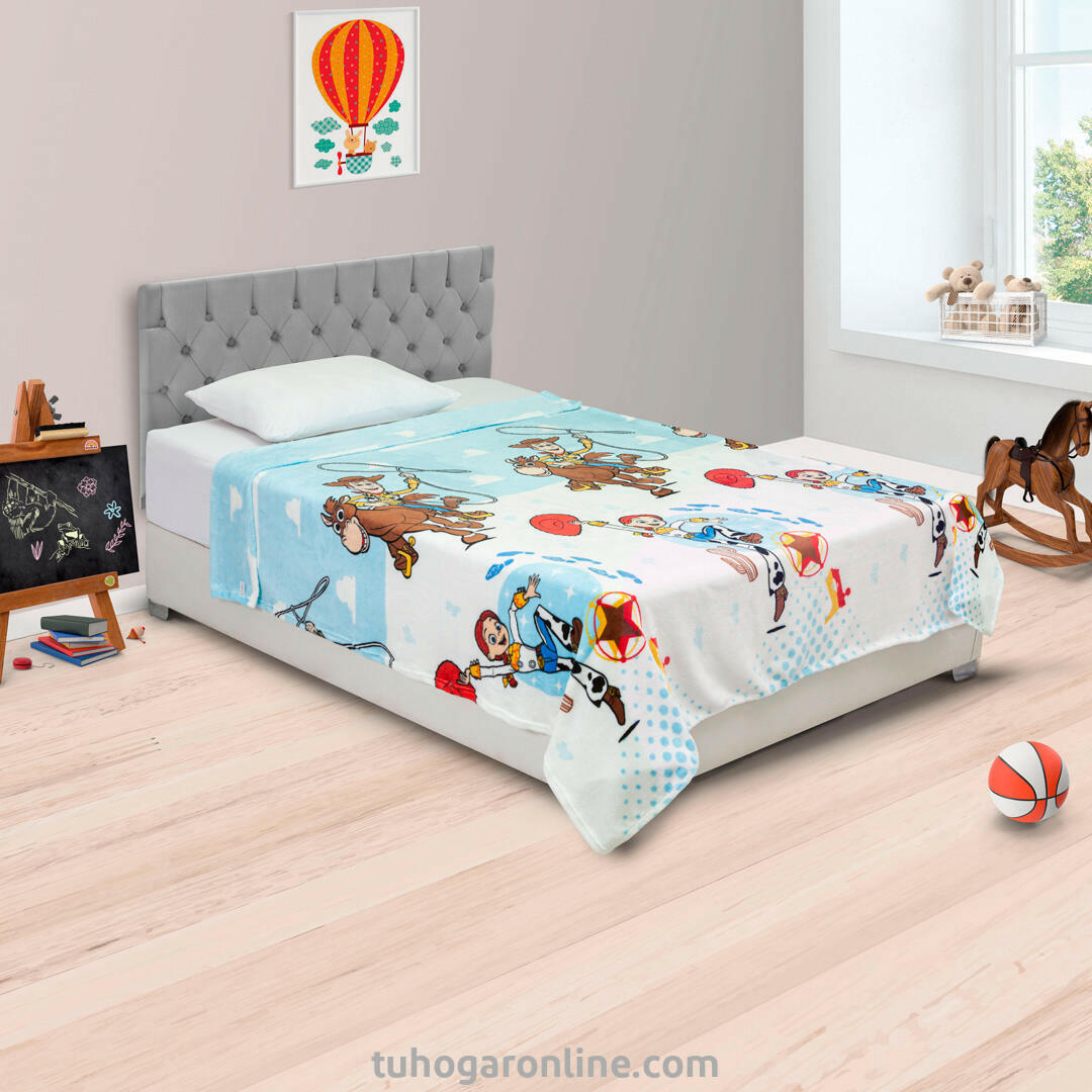 Cobija Infantil Piel De Durazno Disney Toy Story Celeste Estampados Animados