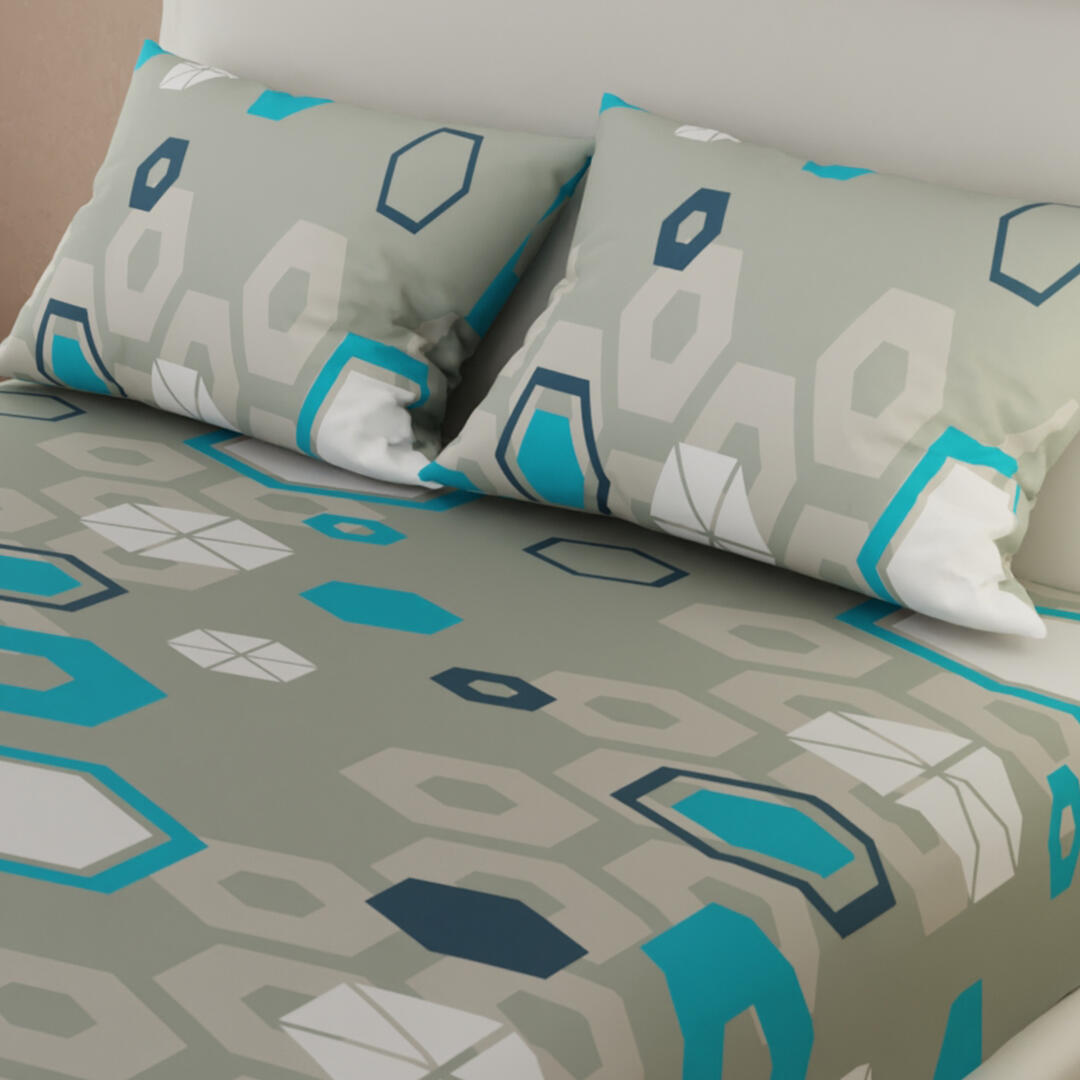 Sabana Ajustable Diseño Geométrico Contemporáneo Ultrasuave