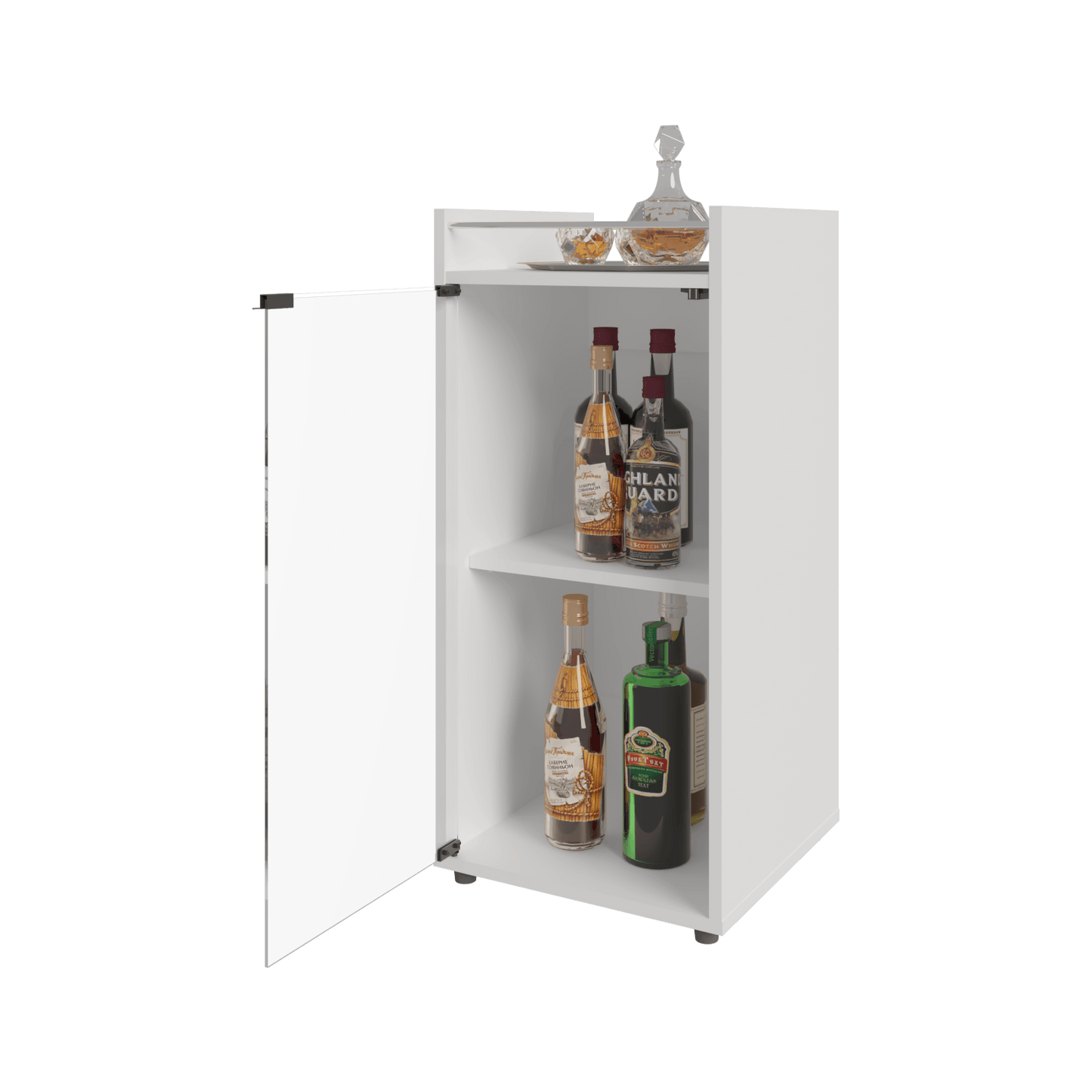 Mueble Minibar Theba 81X38X37 Rta Blanco Mqz Zf
