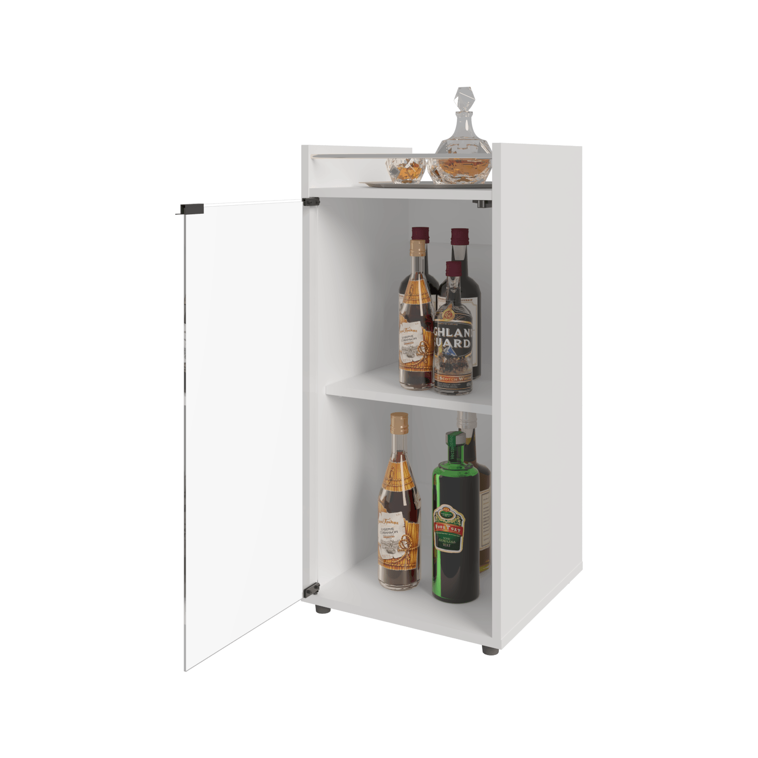 Mueble Minibar Theba 81X38X37 Rta Blanco Mqz Zf