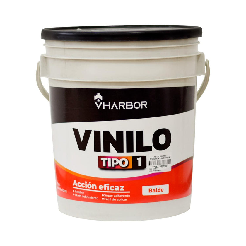 Pintura Vinilo Tipo 1 Interior Blanco Balde  Vharbor