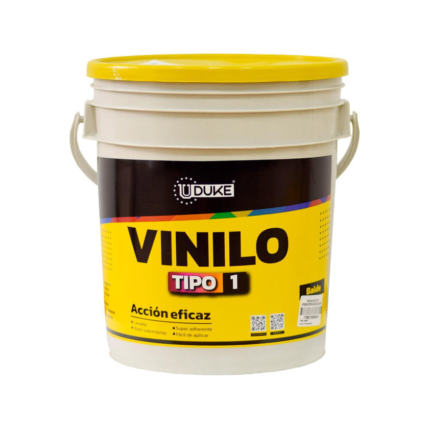 Pintura Vinilo Tipo 1 Interior  Exterior Blanco Balde Uduke