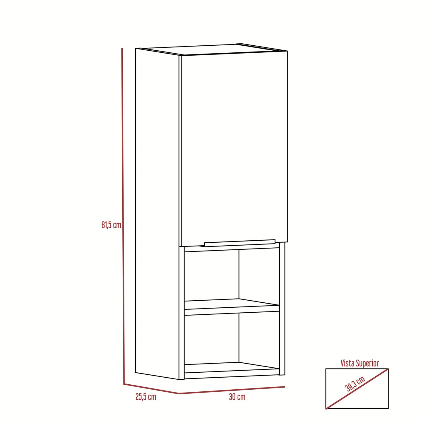 Mueble Auxiliar De Baño Mila 81X30X25 Rta Blanco Zf