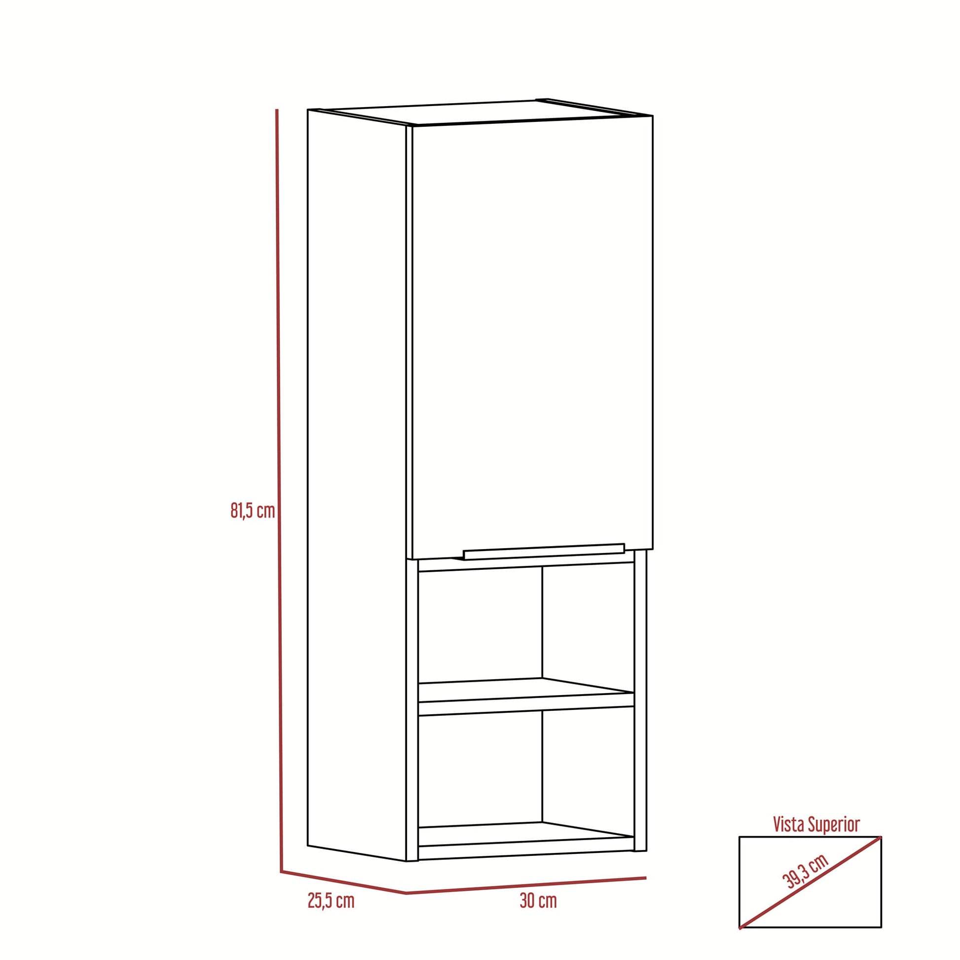 Mueble Auxiliar De Baño Mila 81X30X25 Rta Blanco Zf