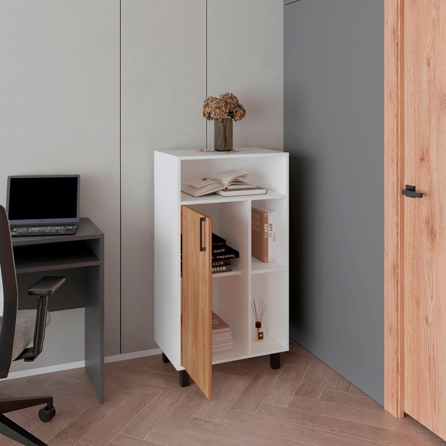 Archivador Mediano Bryce 111X60X39 Rta Blanco Fresno