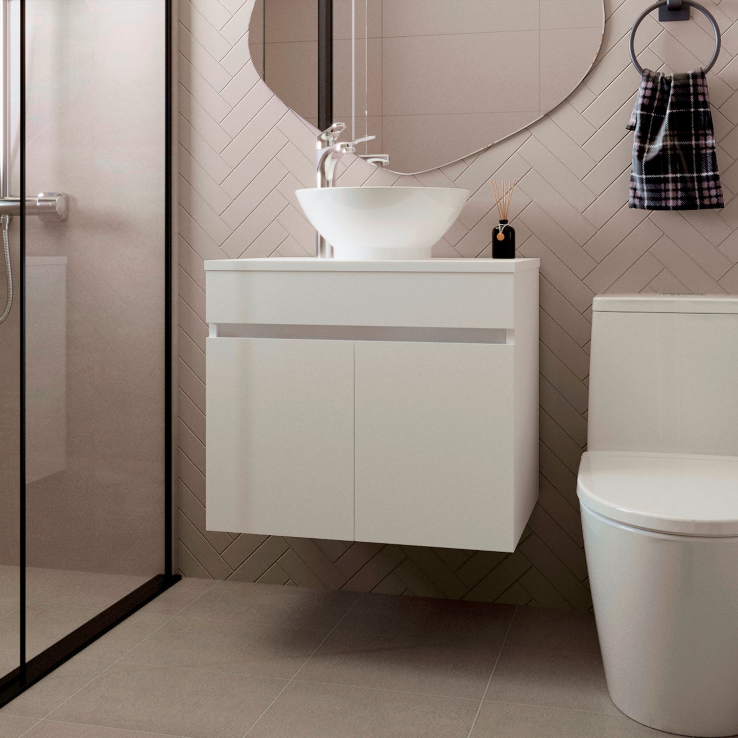 Mueble De Baño Aereo Manchester 51X59X44 Rta Blanco Mqz Zf