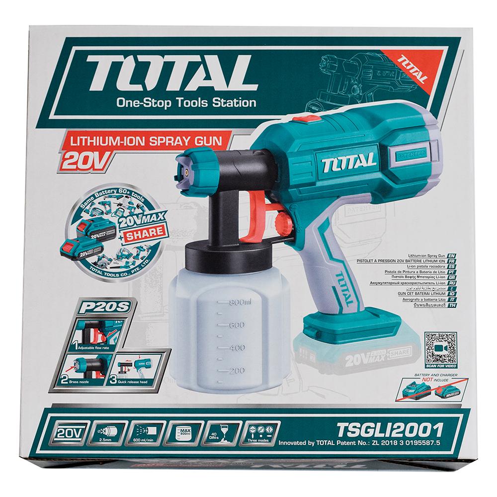 Pistola Pintar Inalambrica 800Ml 20V Bateria Y Cargador No Incluido Total Tsgli2001