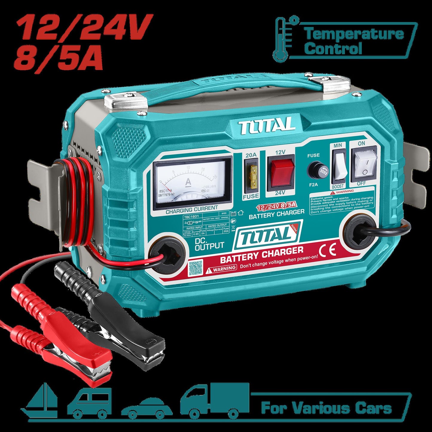 Cargador De Bateria Para Carro 12V24V 85Amp Total Utbc1601
