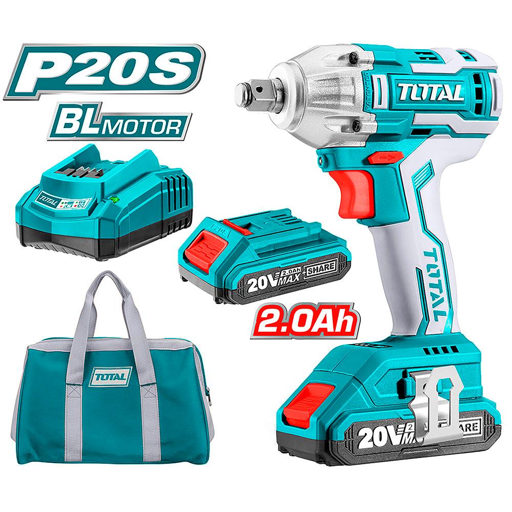 Pistola Impacto Inalambrica 12 20V 300Nm Incluye 2 Baterias 1 Cargador Total Utiwli2001