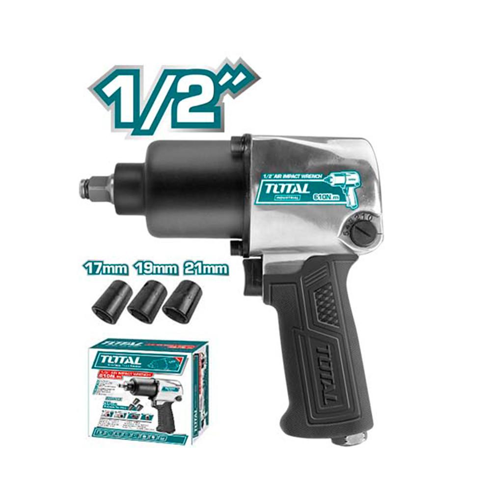 Pistola Impacto 12 Neumatica Industrial Incluye 3 Copas  Total Tat40122