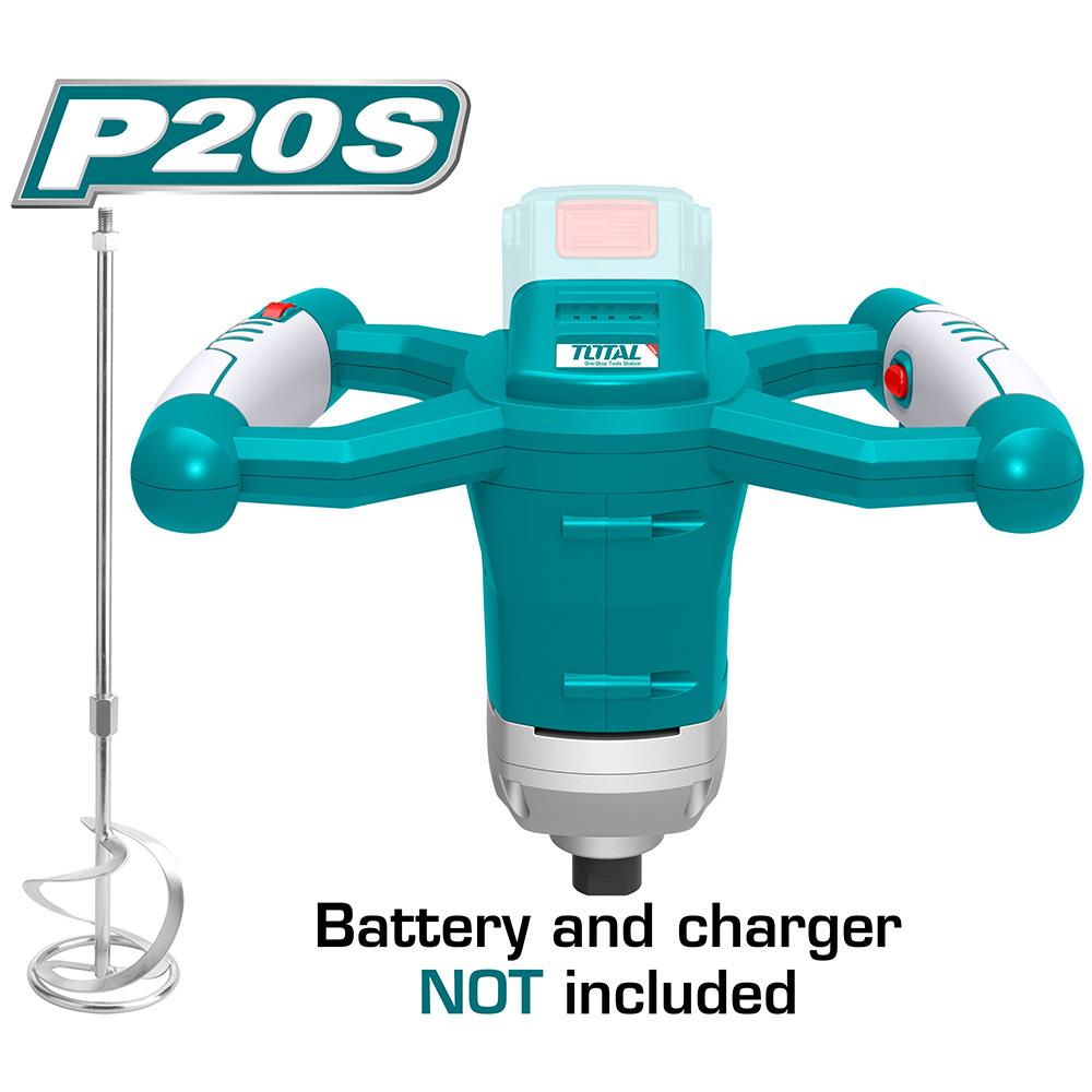 Mezclador De Pintura Inalambrico 20V Bateria Y Cargador No Incluido Total Tmxli2001