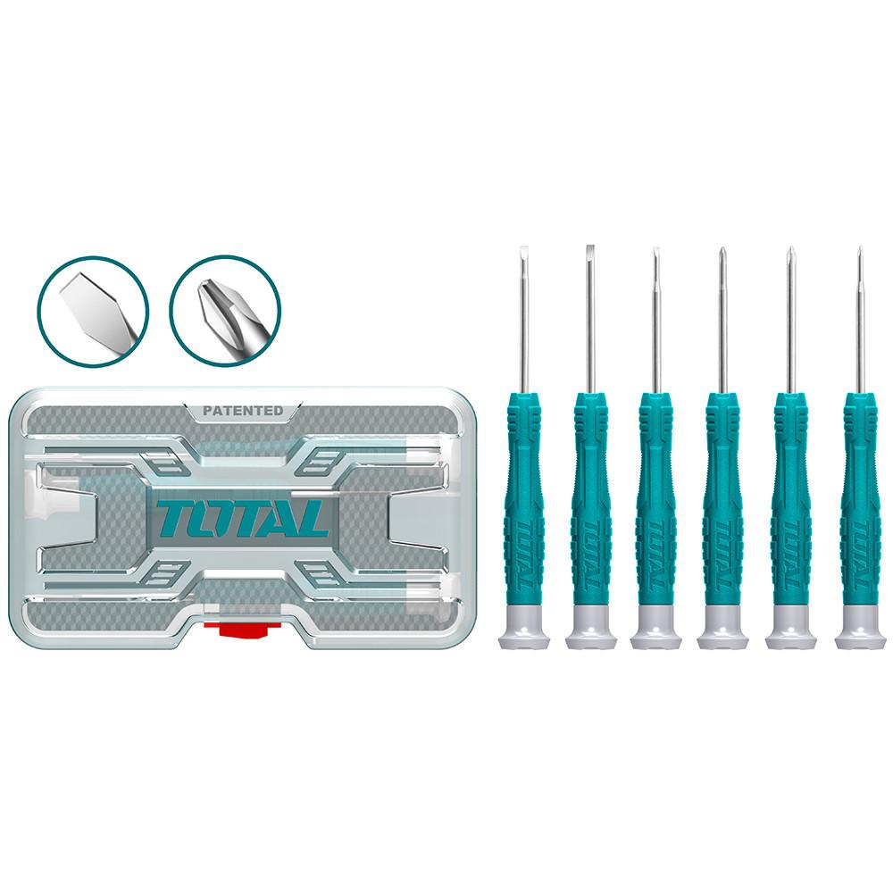 Destornillador Relojero Cromo Vanadium Juego X 6 Pzs Total Tht250Ps0601