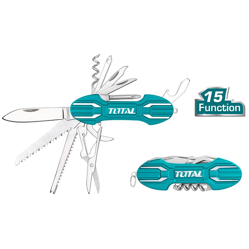 Navaja Multifuncional 15 En 1 Mango En Aluminio Total Thmfk0156