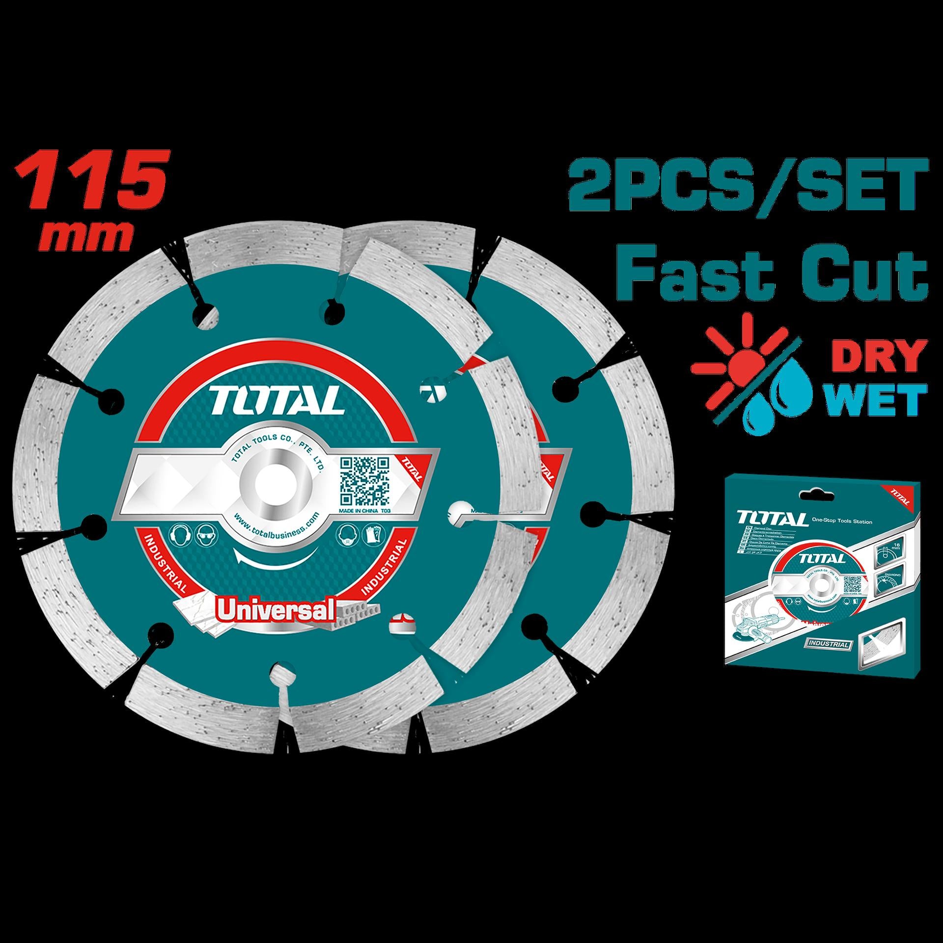 Disco 4 12 Diamantado Segmentado Juego X 2Pzs Total Tac21111532