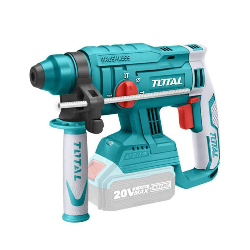 Taladro Inalambrico Percutor Sds Plus 58 Industrial Bateria Y Cargador No Incluido Total Trhli2201