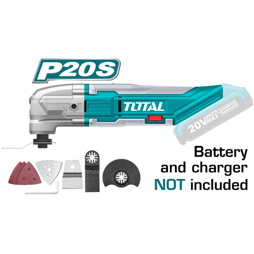 Multiherramienta Inalambrica Oscilante 20V  Accesorios Bateria Y Cargador No Incluido Total Tmli2001