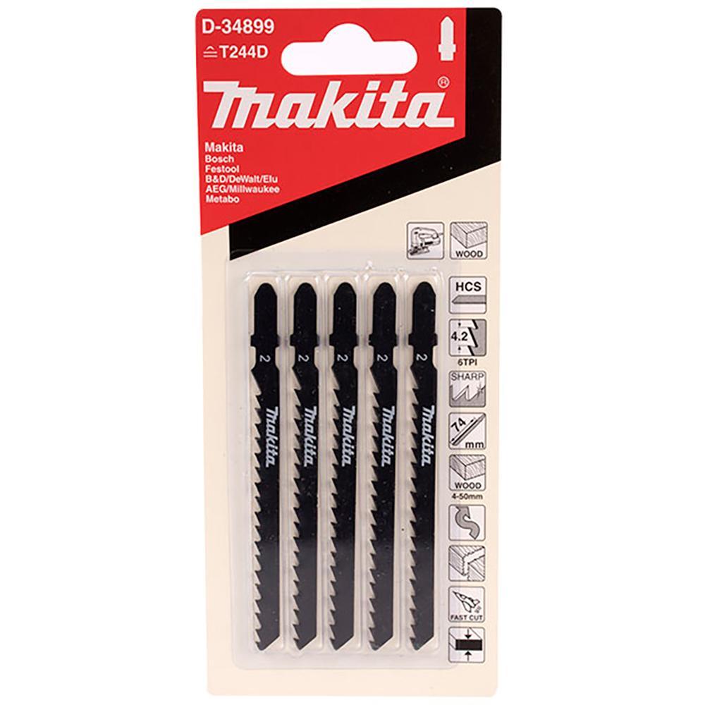 Sierra Para Caladora Corte Madera Curvo Hcs Makita 6Tpi X 5 Pzs D34899