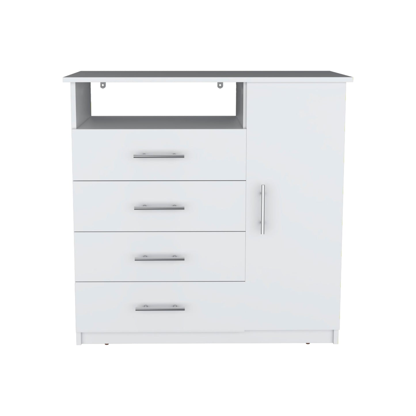Comoda Peru 4 Cajones 1 Puerta 88X91X45 Rta Blanco