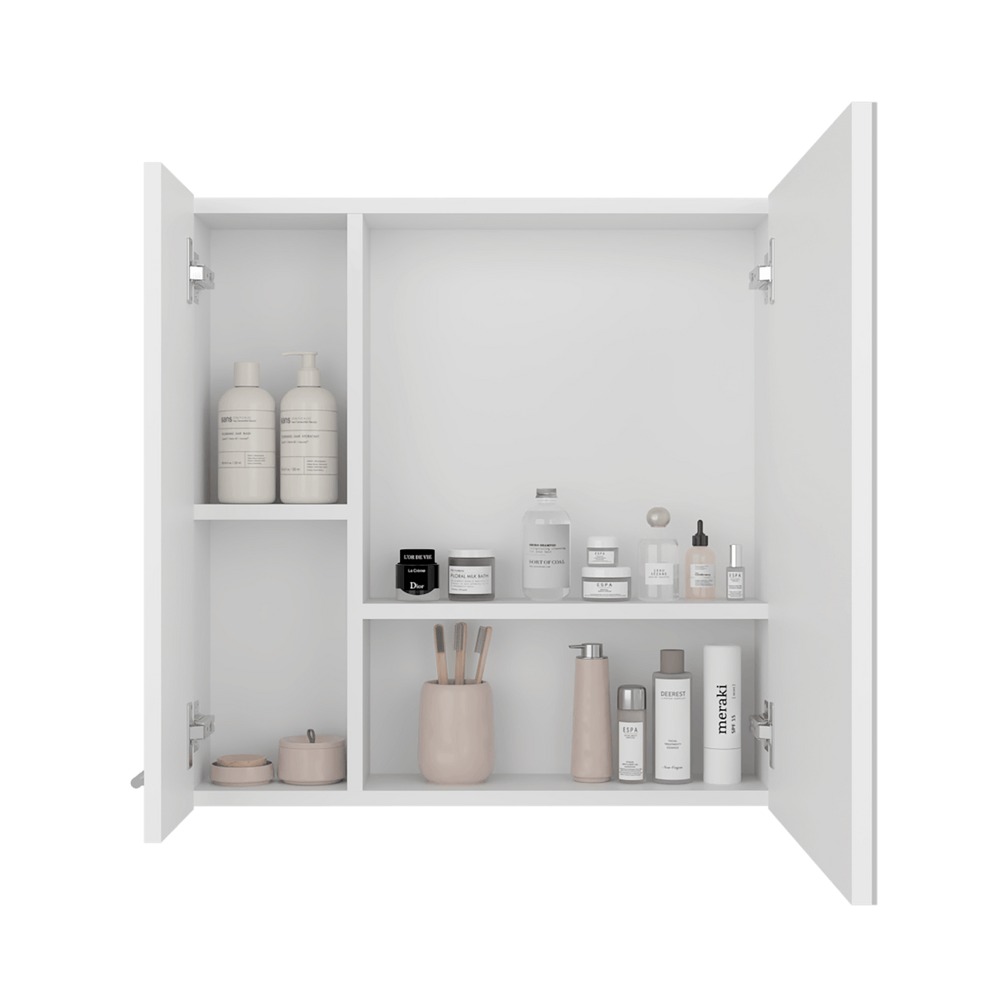 Botiquin Con Espejo Barcelona 60X60X14 Rta Blanco Zf