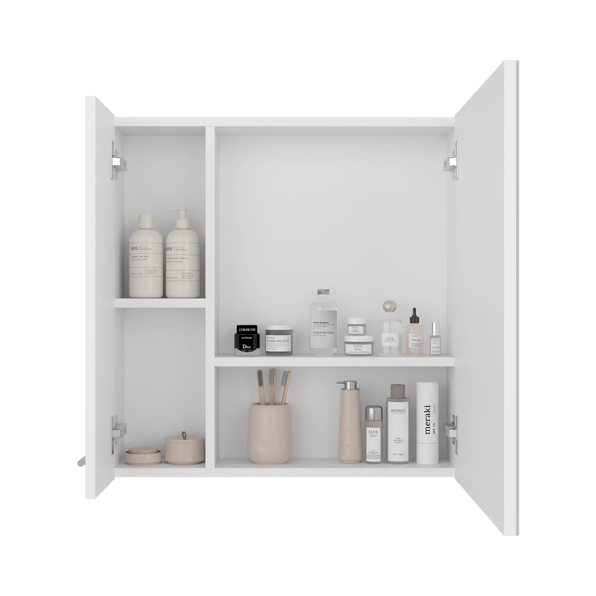 Botiquin Con Espejo Barcelona 60X60X14 Rta Blanco Zf
