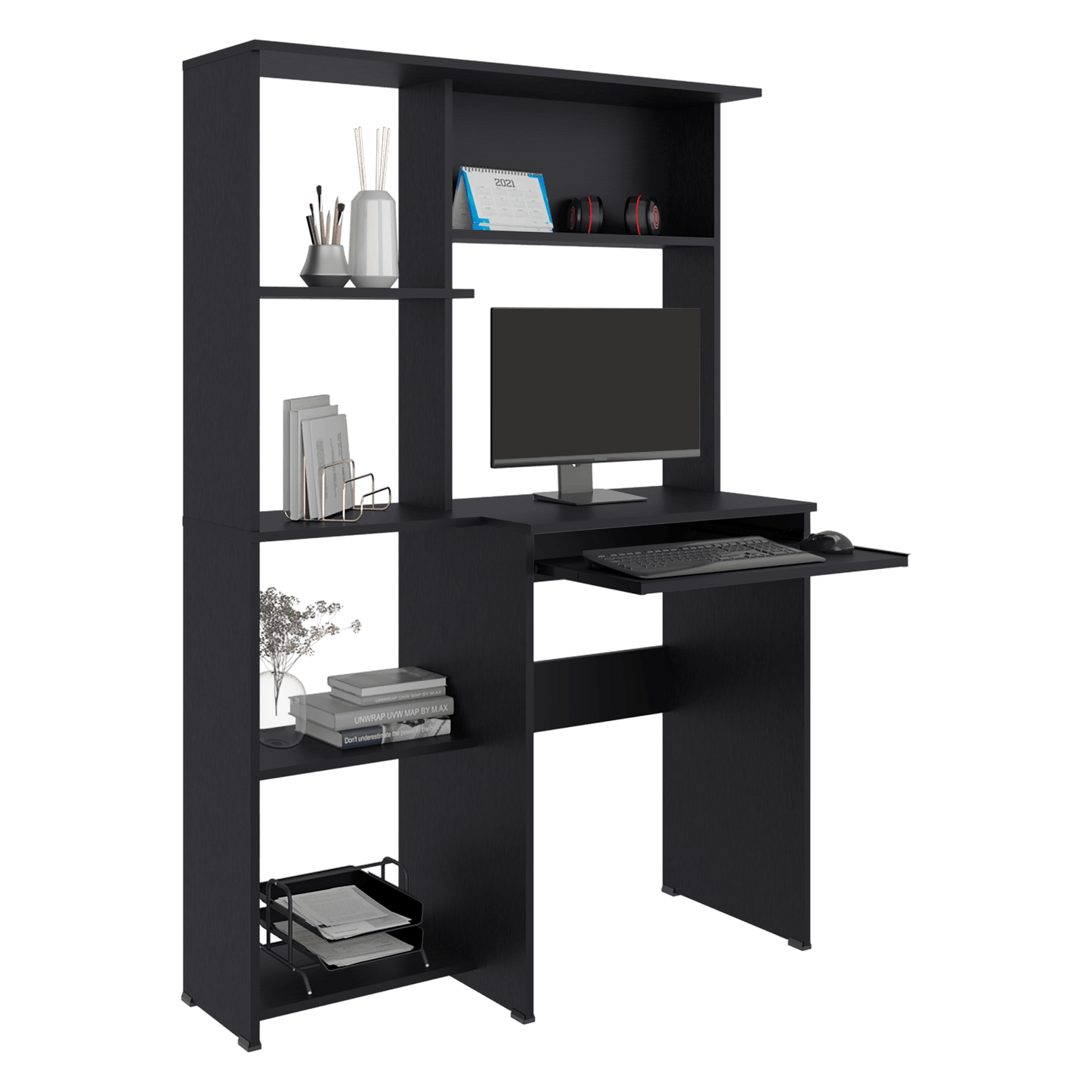 Centro De Computo Con Biblioteca Alden Eco 150X100X40 Rta Wengue