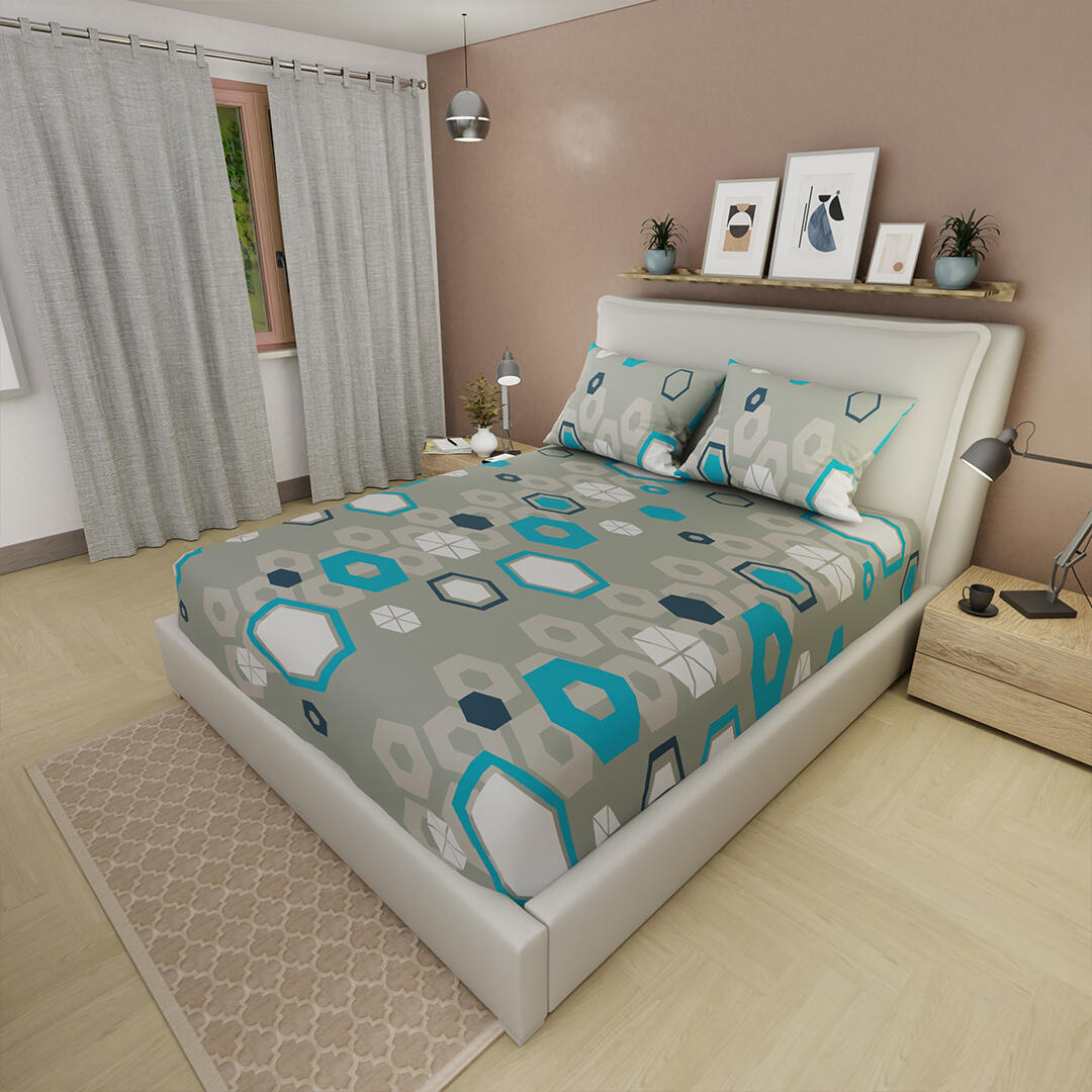 Sabana Ajustable Diseño Geométrico Contemporáneo Ultrasuave