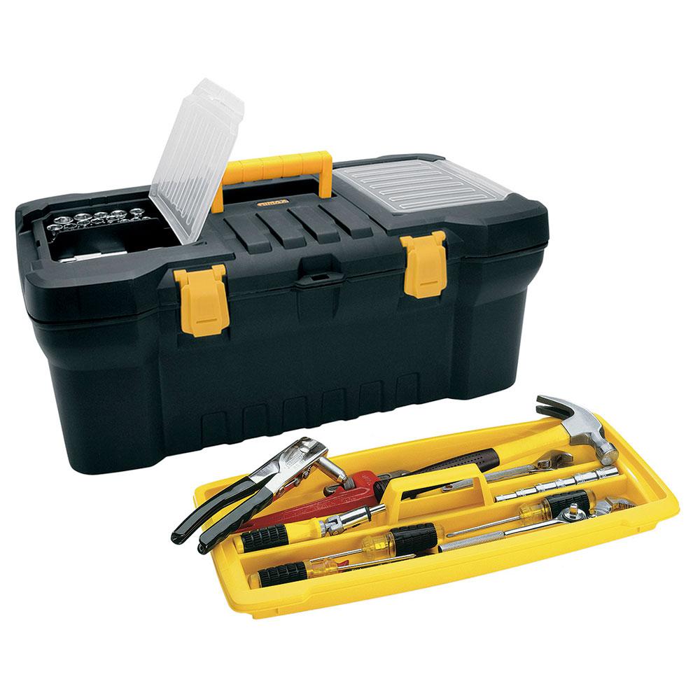 Caja Herramienta 24 Tapa Panal Negra Cerr Plastica Rimax 5979 13882