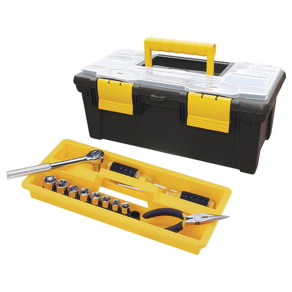Caja Herramienta 16 Con Tapa Organizadora Negra Rimax 3390