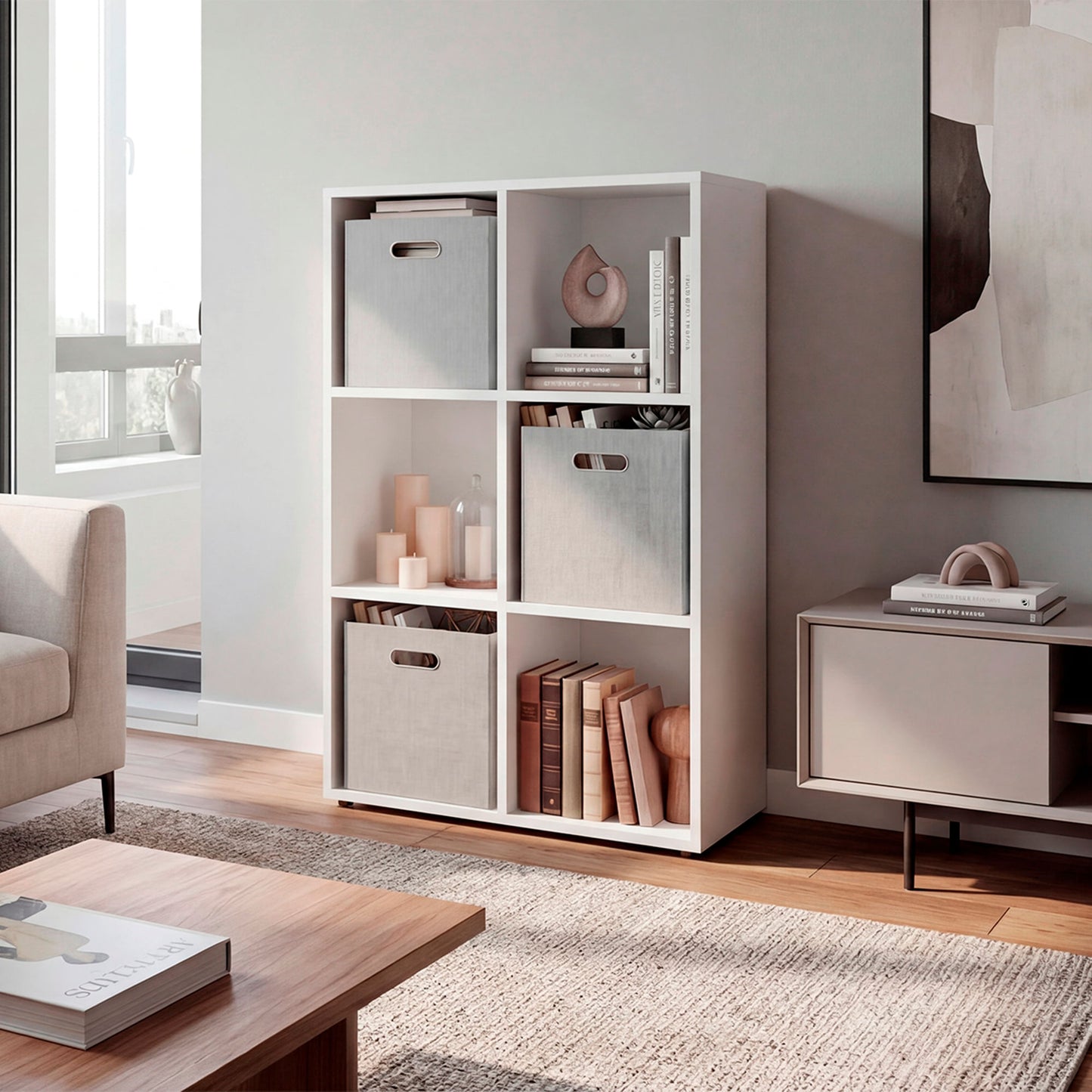 Organizador Cúbico 6 Lena 92X61X26 Rta Blanco Zf