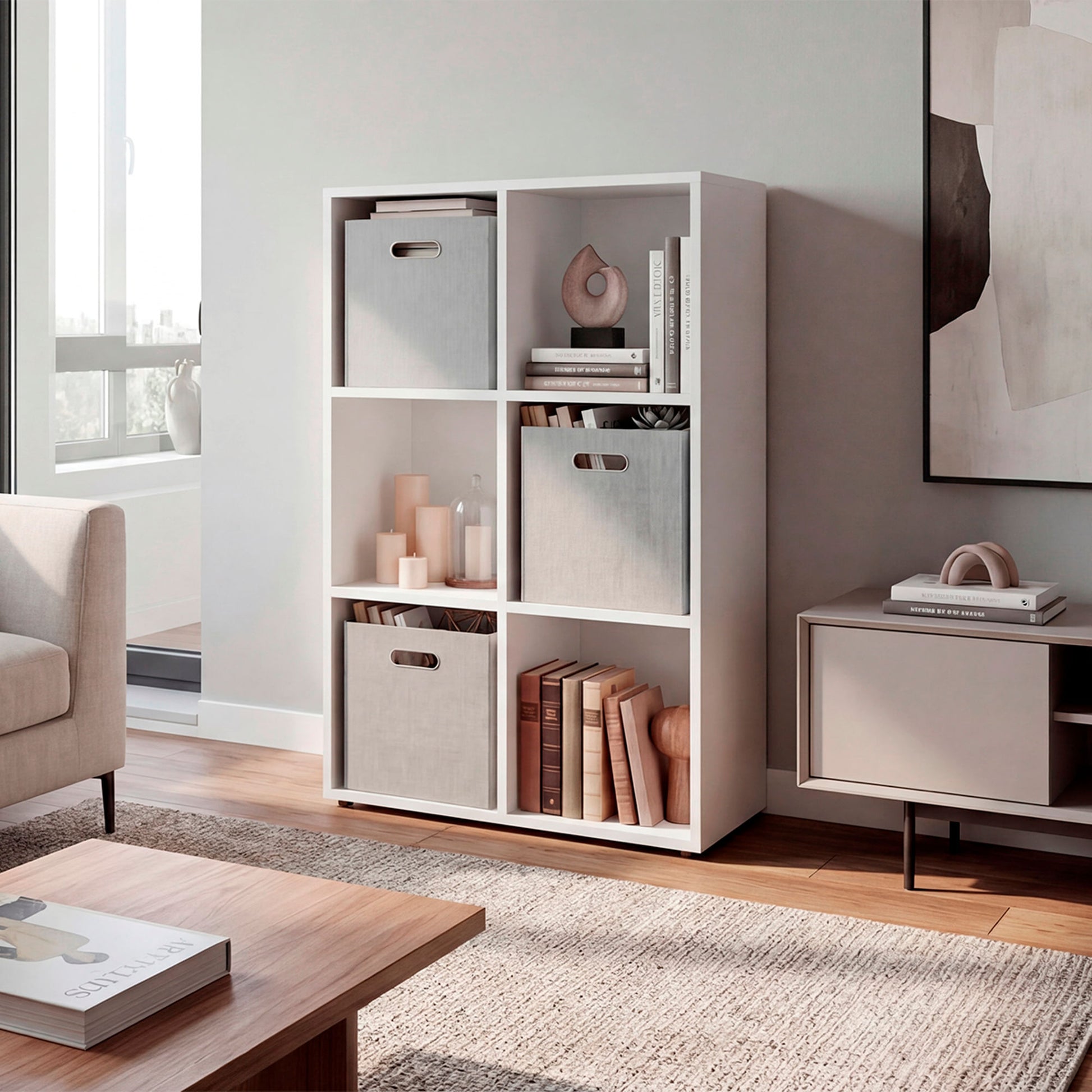 Organizador Cúbico 6 Lena 92X61X26 Rta Blanco Zf