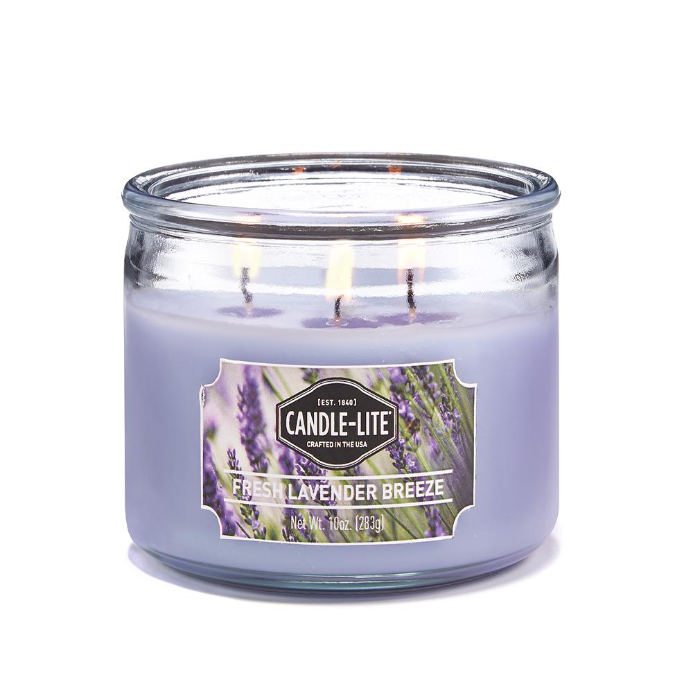 Vela 10 Oz Tres Mechas Fresh Lavender Breeze Candle Lite 1879404