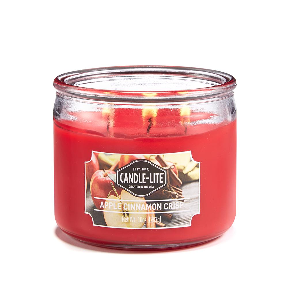 Vela 10 Oz Tres Mechas Apple Cinnamon Crisp Candle Lite 1879021