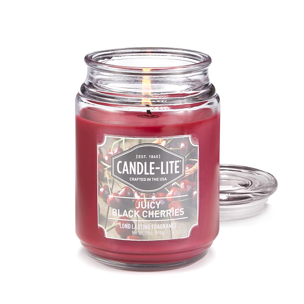 Vela 18 Oz Juicy Black Cherries Candle Lite 3297565