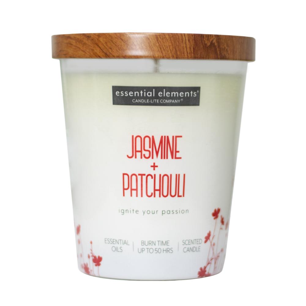 Vela 9 Oz Essential Elements Jasmine  Patchouli Candle Lite 4471020