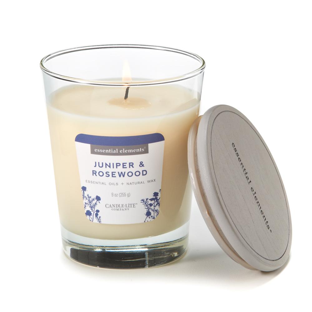 Vela 9 Oz Essential Elements Juniper  Rosewood Candle Lite 4471022