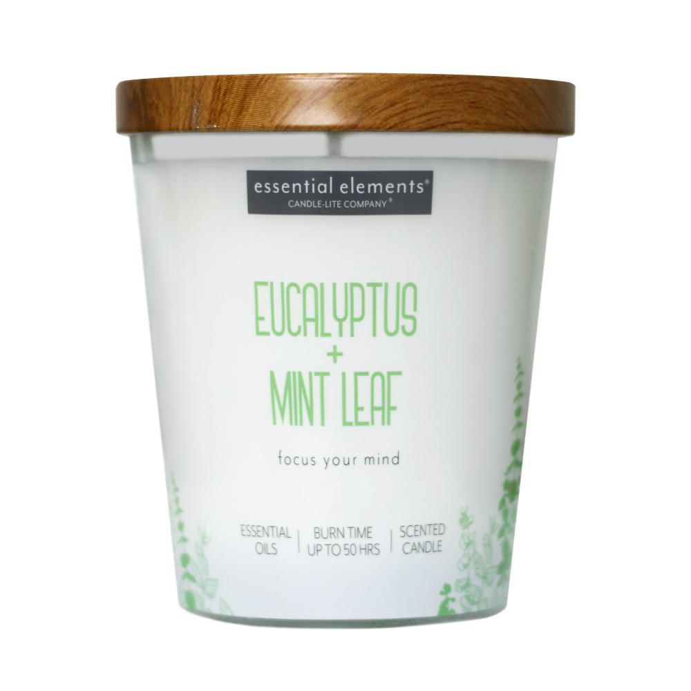 Vela 9 Oz Essential Elements Eucalyptus  Mint Leaf Candle Lite 4471174