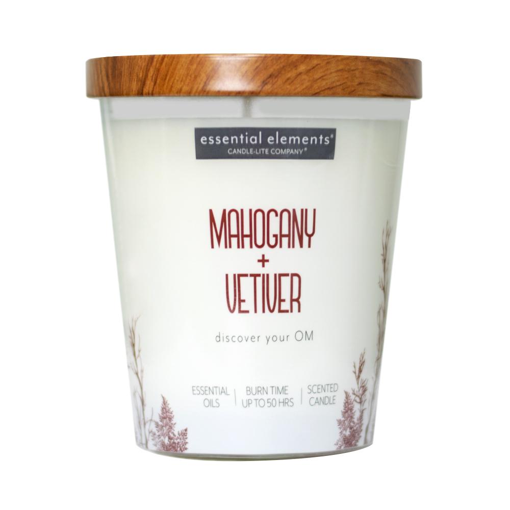 Vela 9 Oz Essential Elements Mahogany  Vetiver Candle Lite 4471293
