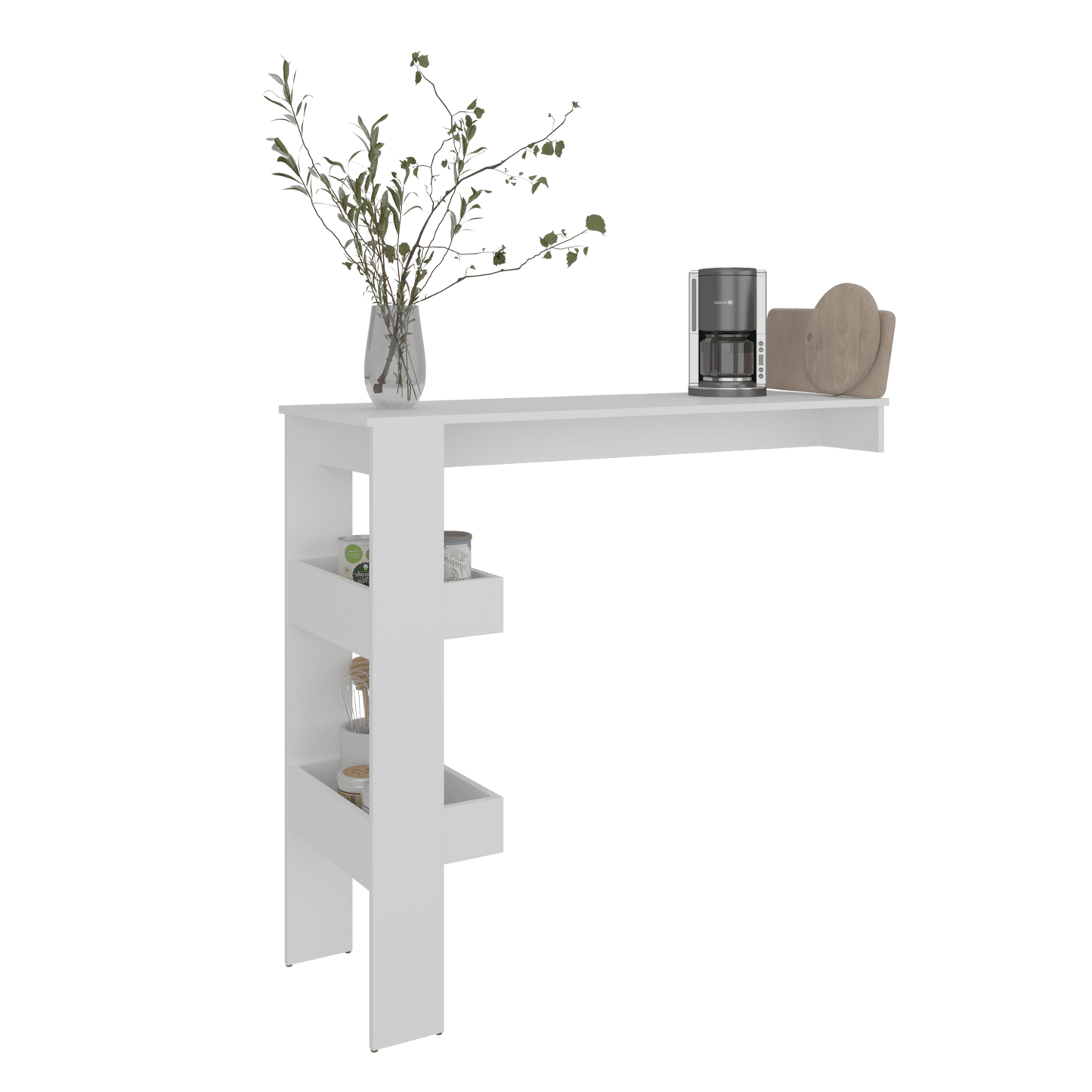 Mesa De Bar Aurora 109X120X42 Rta Blanco Zf