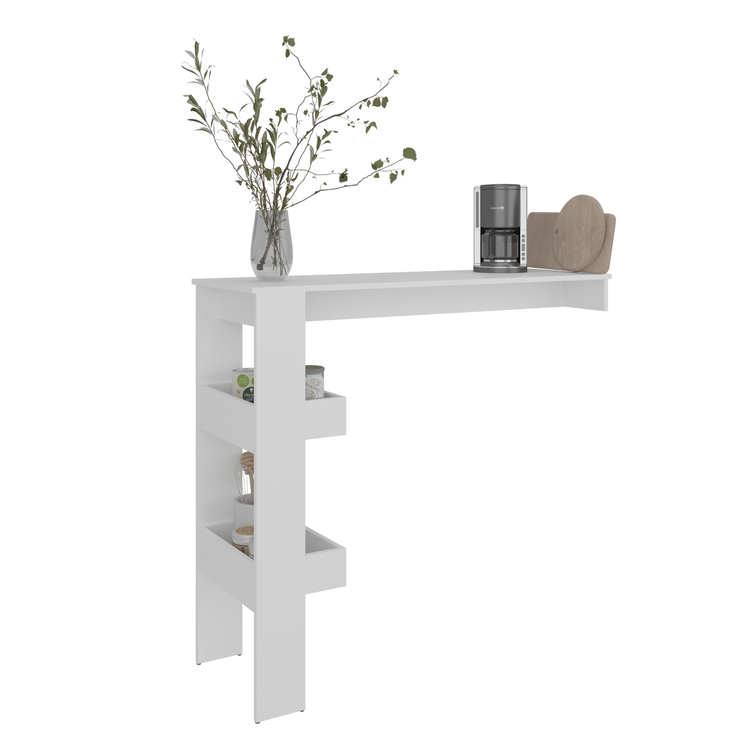 Mesa De Bar Aurora 109X120X42 Rta Blanco Zf