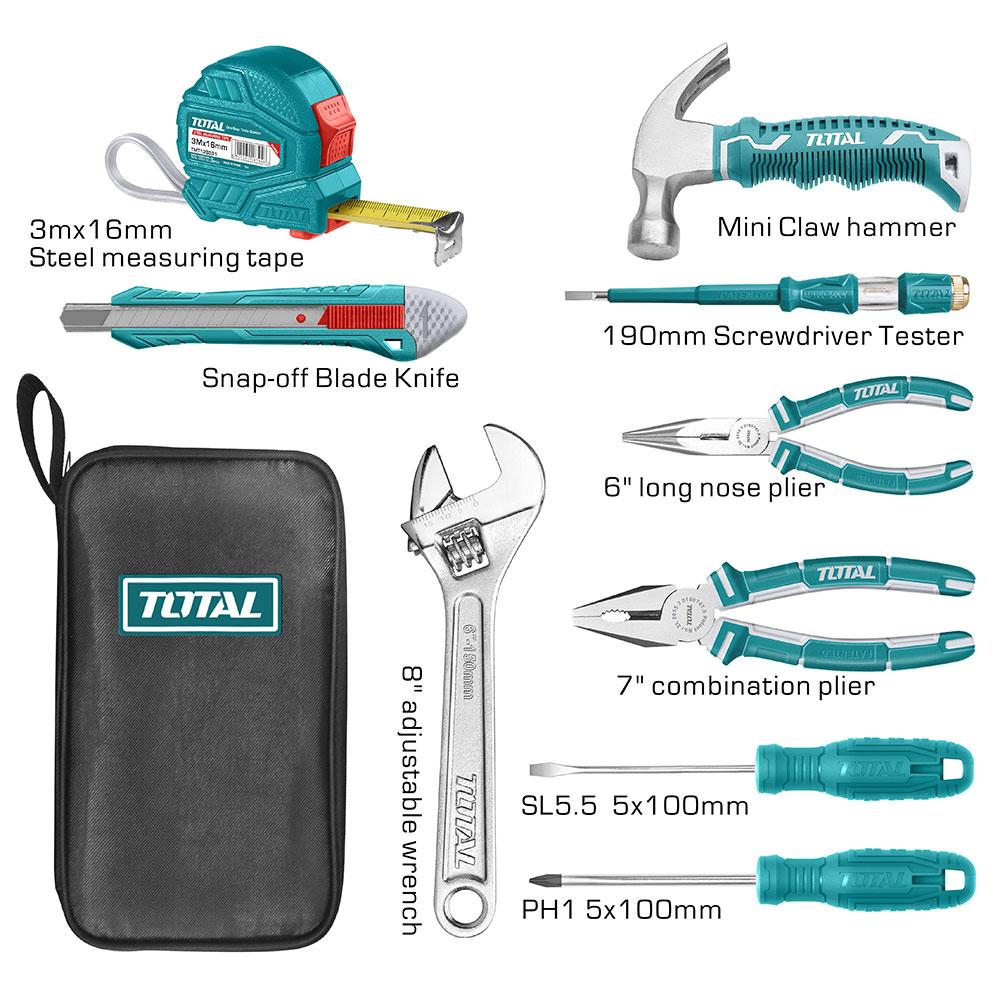 Kit De Herramientas X 9 Pzs Total Thkthp90096