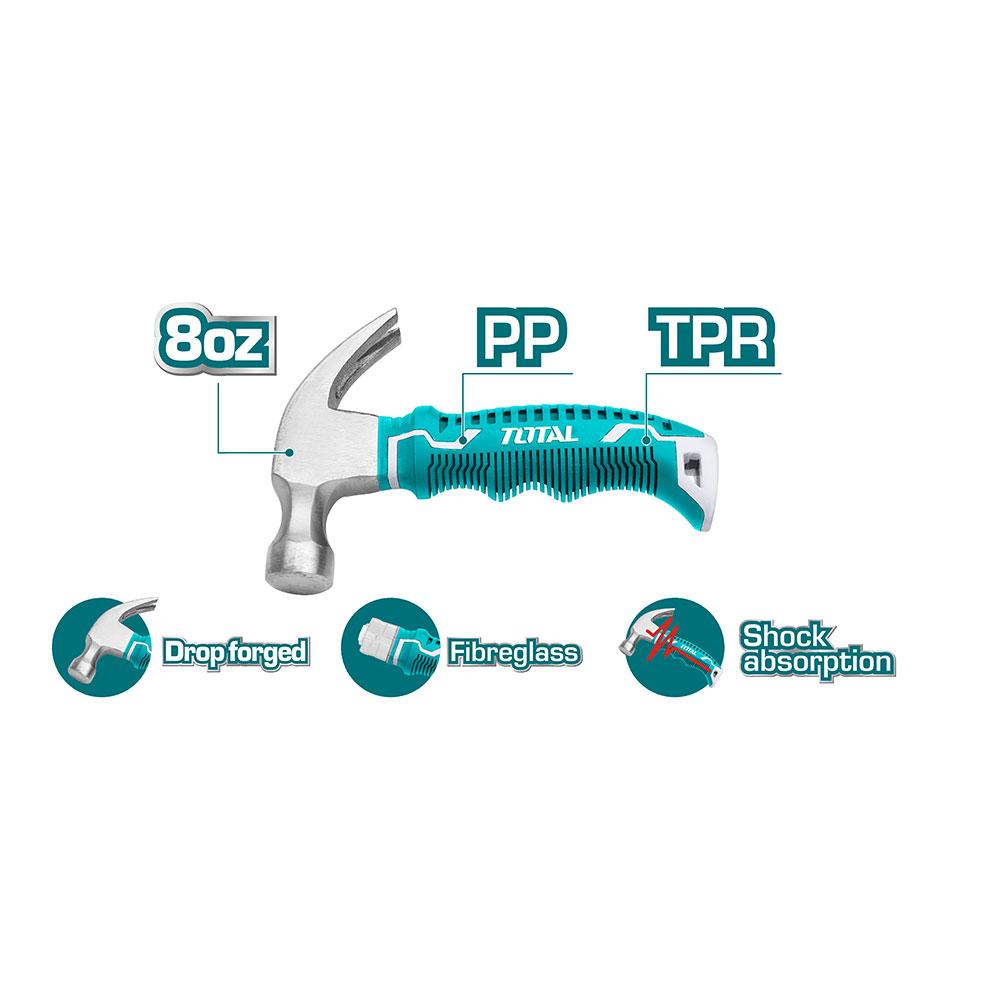 Martillo Señoritero 8 Oz Fibra De Vidrio Total Thtm7386D