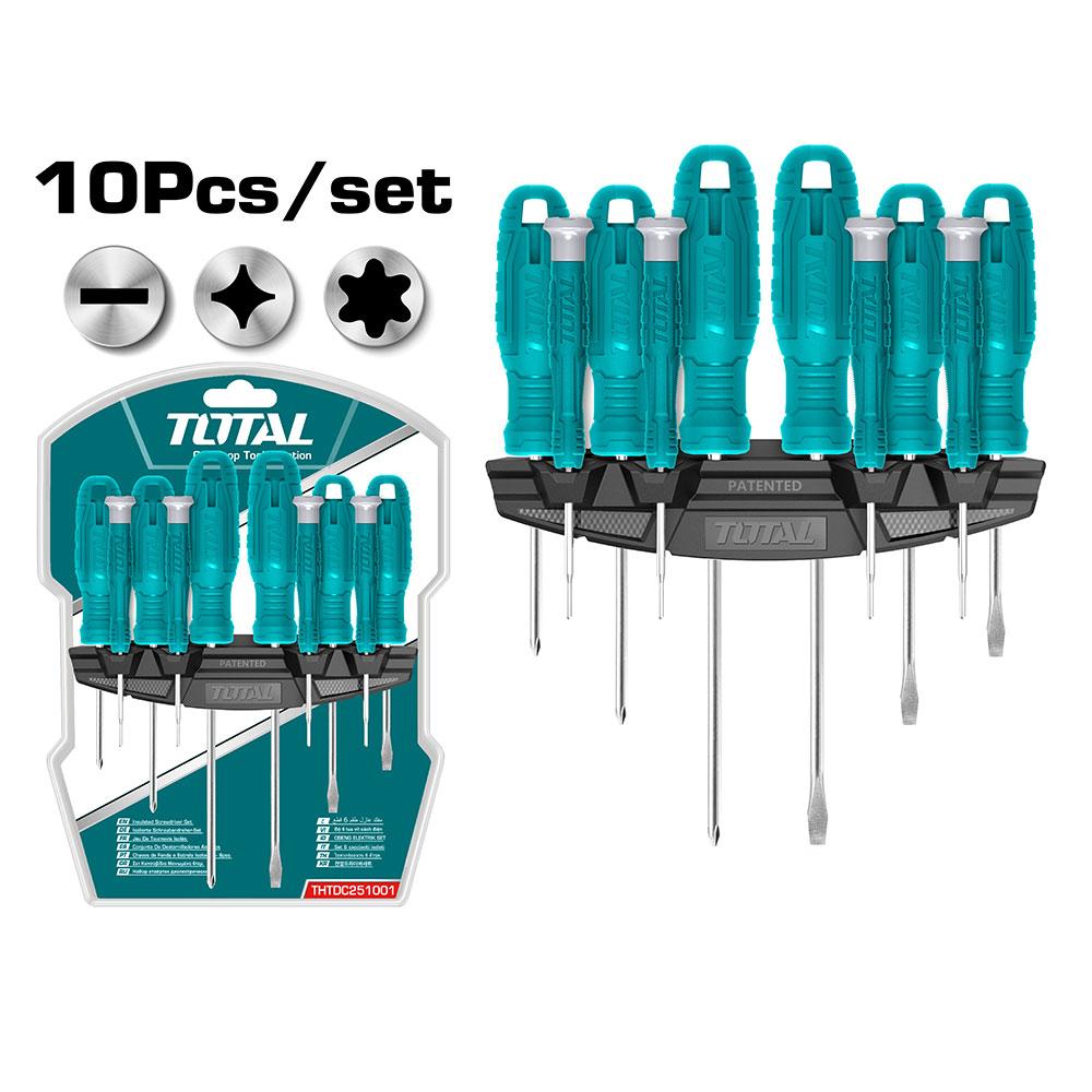 Destornillador Cromo Vanadium Juego X 10 Pzs Super Select Total Thtdc251001