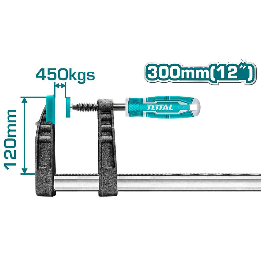 Prensa Sargento En F 120X300 Mm 12 Graduable Industrial Total Tht1321201