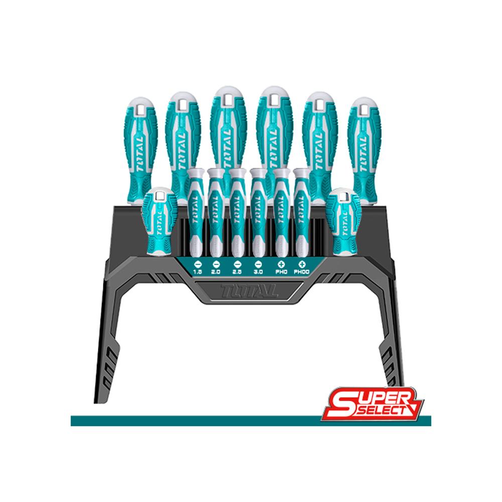 Juego De Destornilladores X 14 Pzs Incluido 6 Destornilladores Relojeros Super Select Total Tht250614