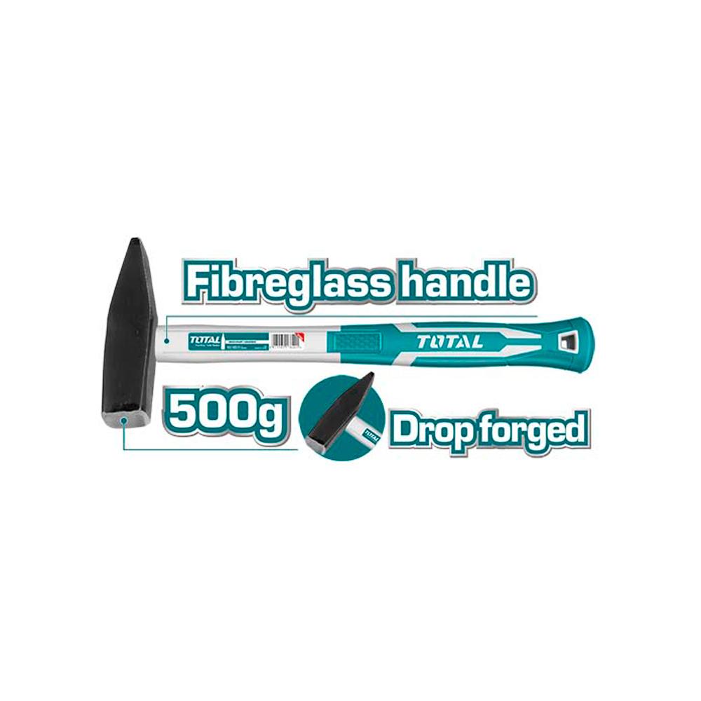 Martillo Latonero 500 Grms Acero Forjado Doble Uso Mango Fibra De Vidrio Total Tht715006
