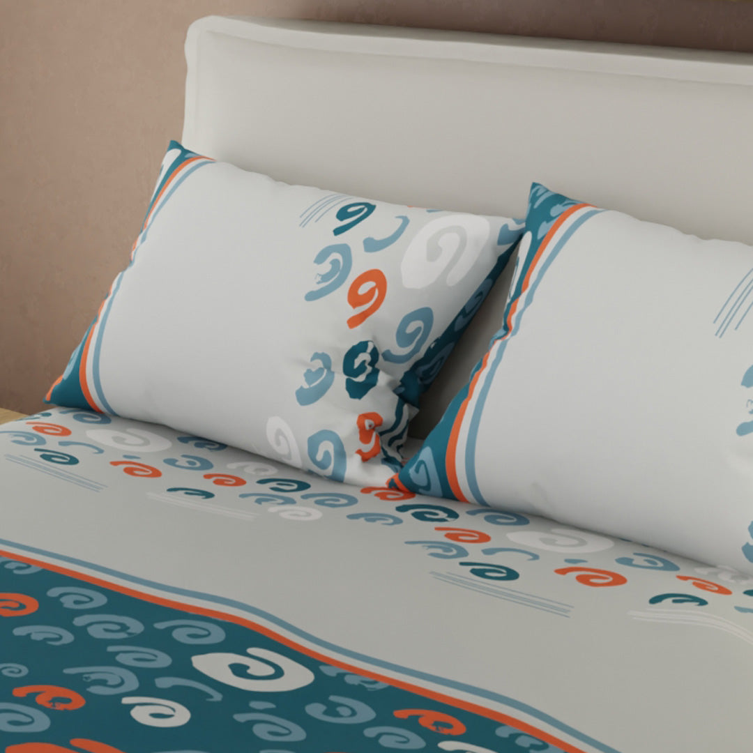 Juego De Sábanas Con Cortinas Vórtice Creativo Gris